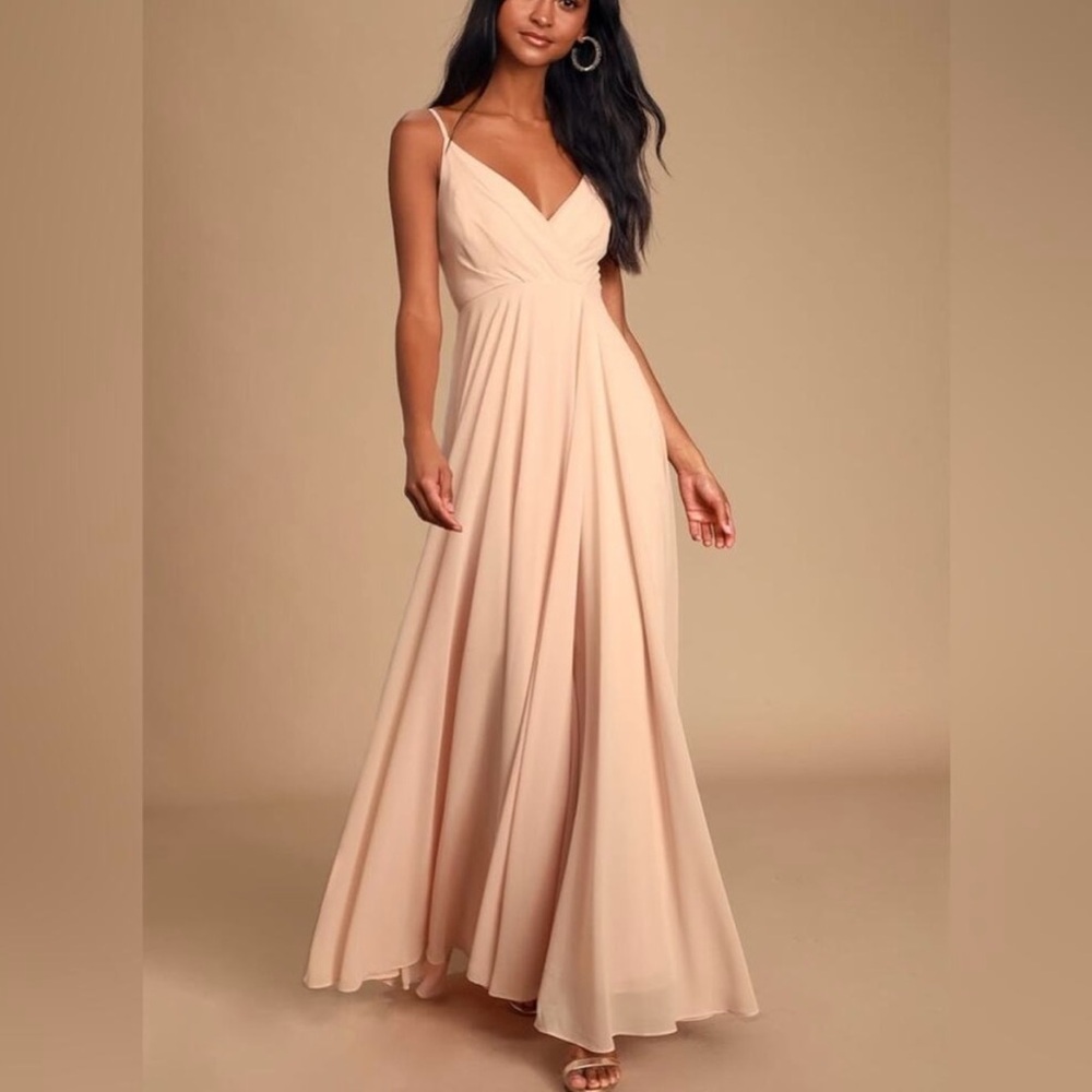 Lulu's Pink Pleated Sweetheart Maxi